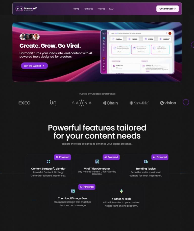 Harmonif - AI Content Creator Hub - [harmonif.com]